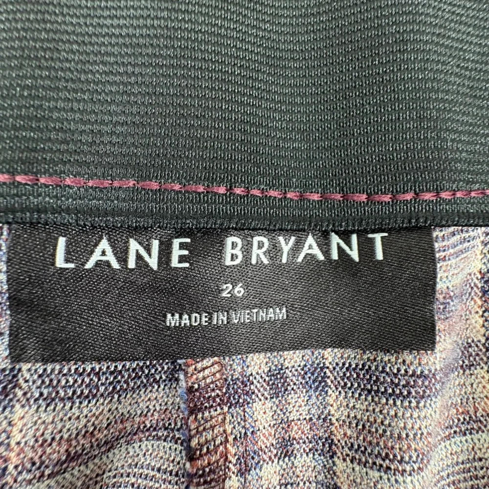 Lane Bryant Purple‎ Plaid Straight Leg Dress Pants Womens Plus Size 26 Career